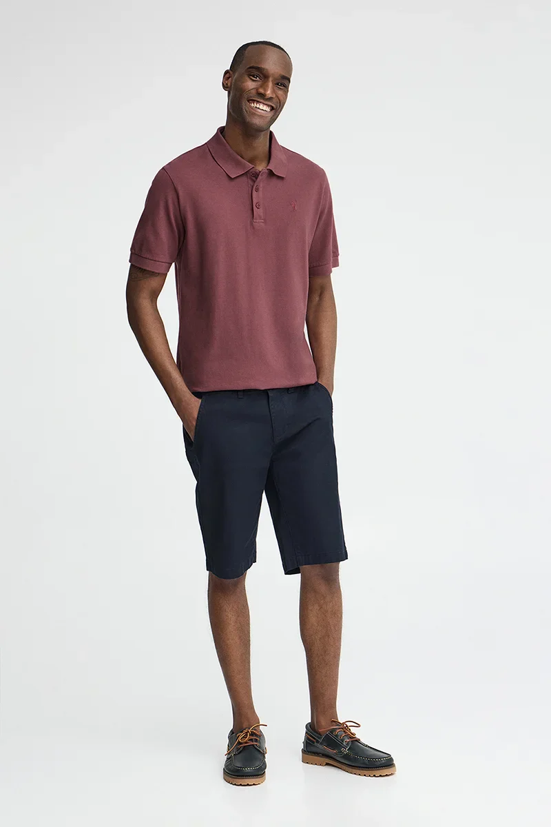 Polo rosa vino teñido en prenda con logo bordado Rigby Go - Image 4