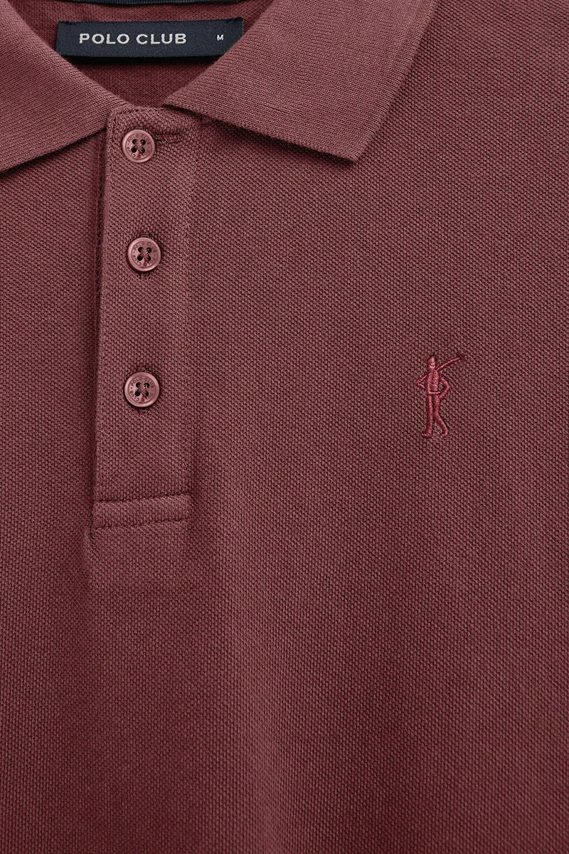 Polo rosa vino teñido en prenda con logo bordado Rigby Go - Image 7