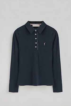 Polo azul marino contrastes con bordado Rigby Go - Image 8