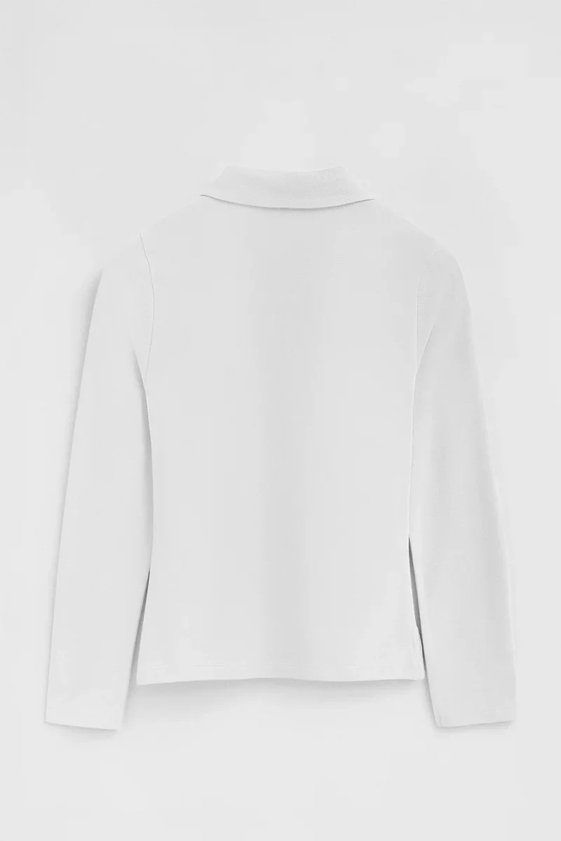 Polo blanco de manga larga de corte slim y bordado Rigby Go - Image 7