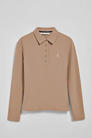 Polo Priyanka marrón suave de cinco botones con bordado Rigby Go - Image 6