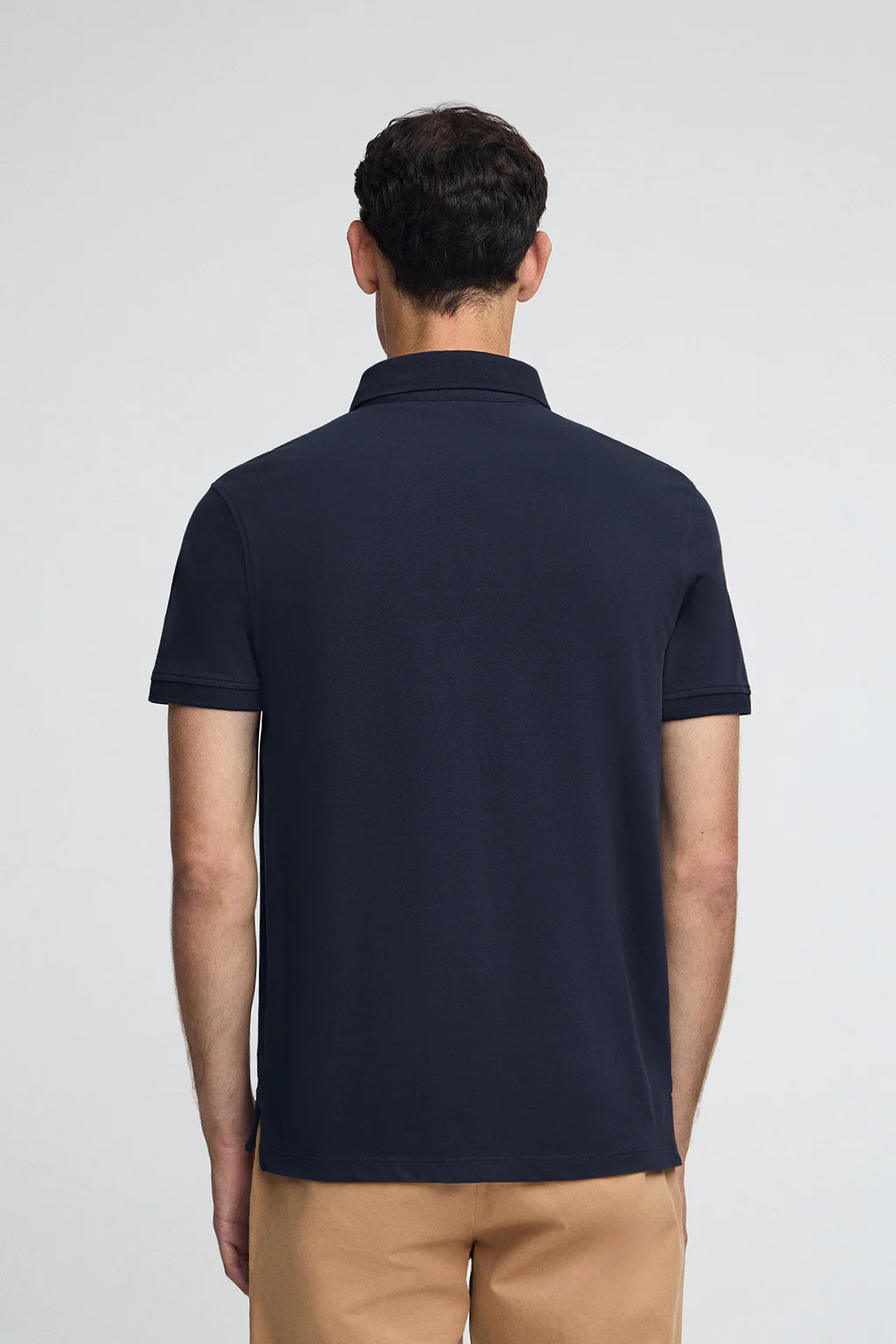 Polo azul marino slim de piqué con logo bordado Rigby Go - Image 4