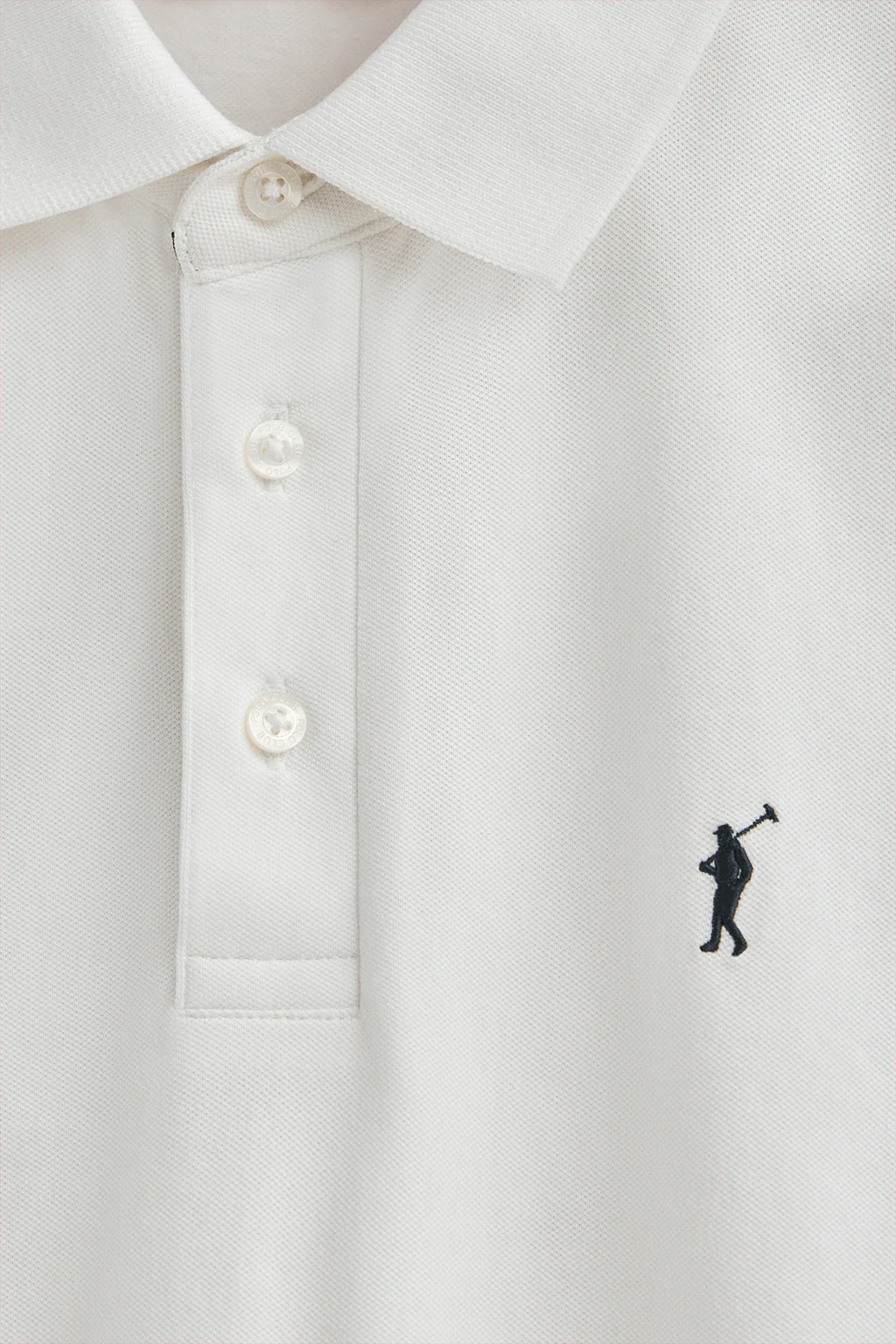 Polo blanco slim de piqué con logo bordado Rigby Go - Image 6