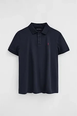 Polo azul marino de corte slim con bordado Rigby Go - Image 10