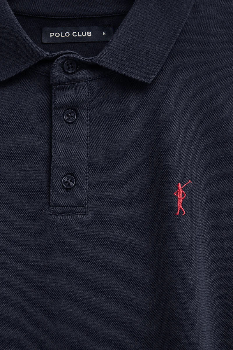 Polo azul marino de corte slim con bordado Rigby Go - Image 7