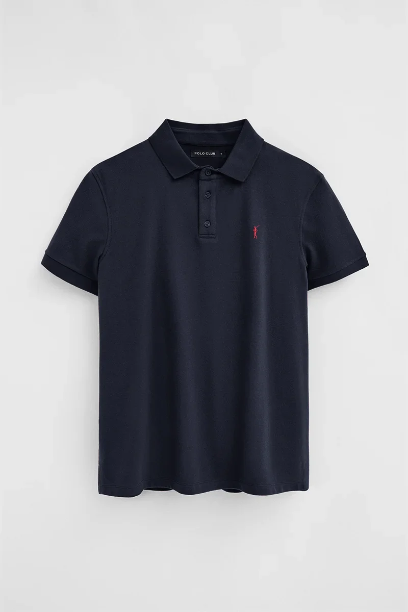Polo azul marino de corte slim con bordado Rigby Go - Image 9