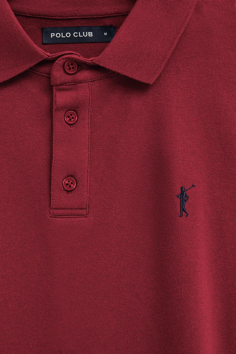 Polo rojo quemado de corte slim con bordado Rigby Go - Image 7