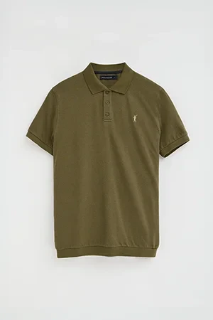 Polo cotolino caqui oscuro con bordado Rigby Go - Image 10
