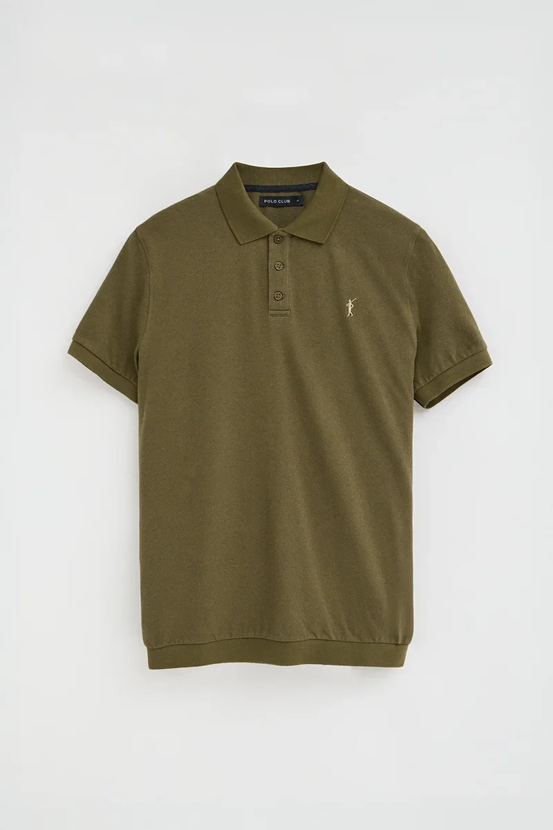 Polo cotolino caqui oscuro con bordado Rigby Go - Image 6