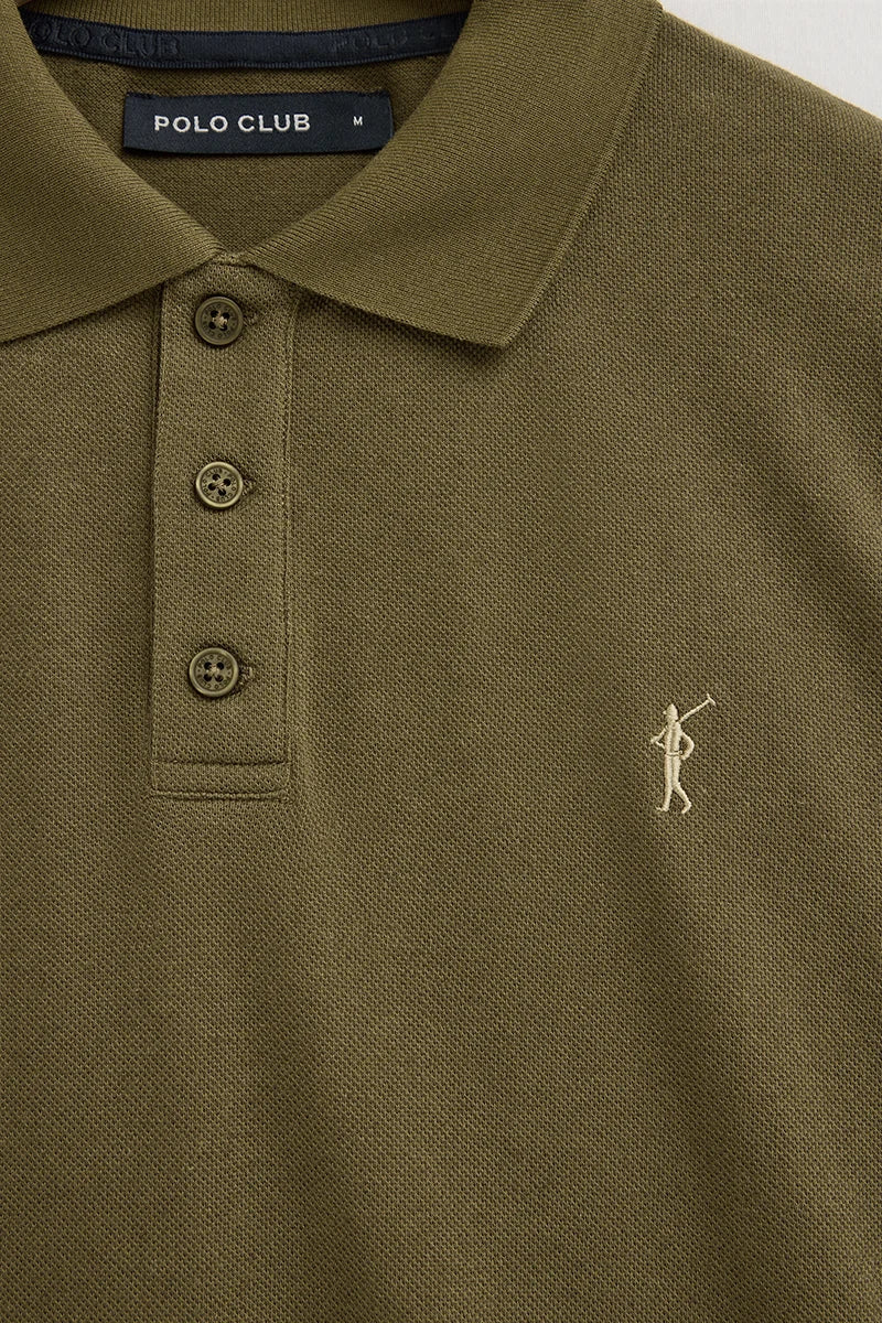 Polo cotolino caqui oscuro con bordado Rigby Go - Image 7