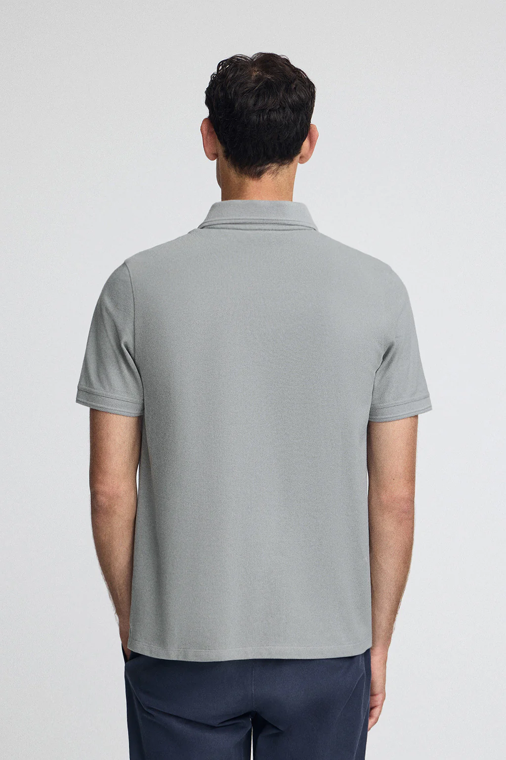 Polo gris azulado de piqué con logo bordado Rigby Go - Image 4