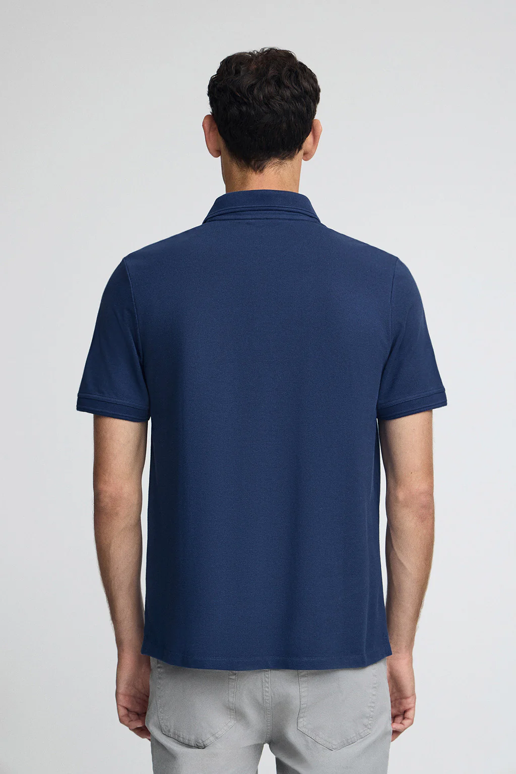 Polo azul indigo de piqué con logo bordado Rigby Go - Image 4