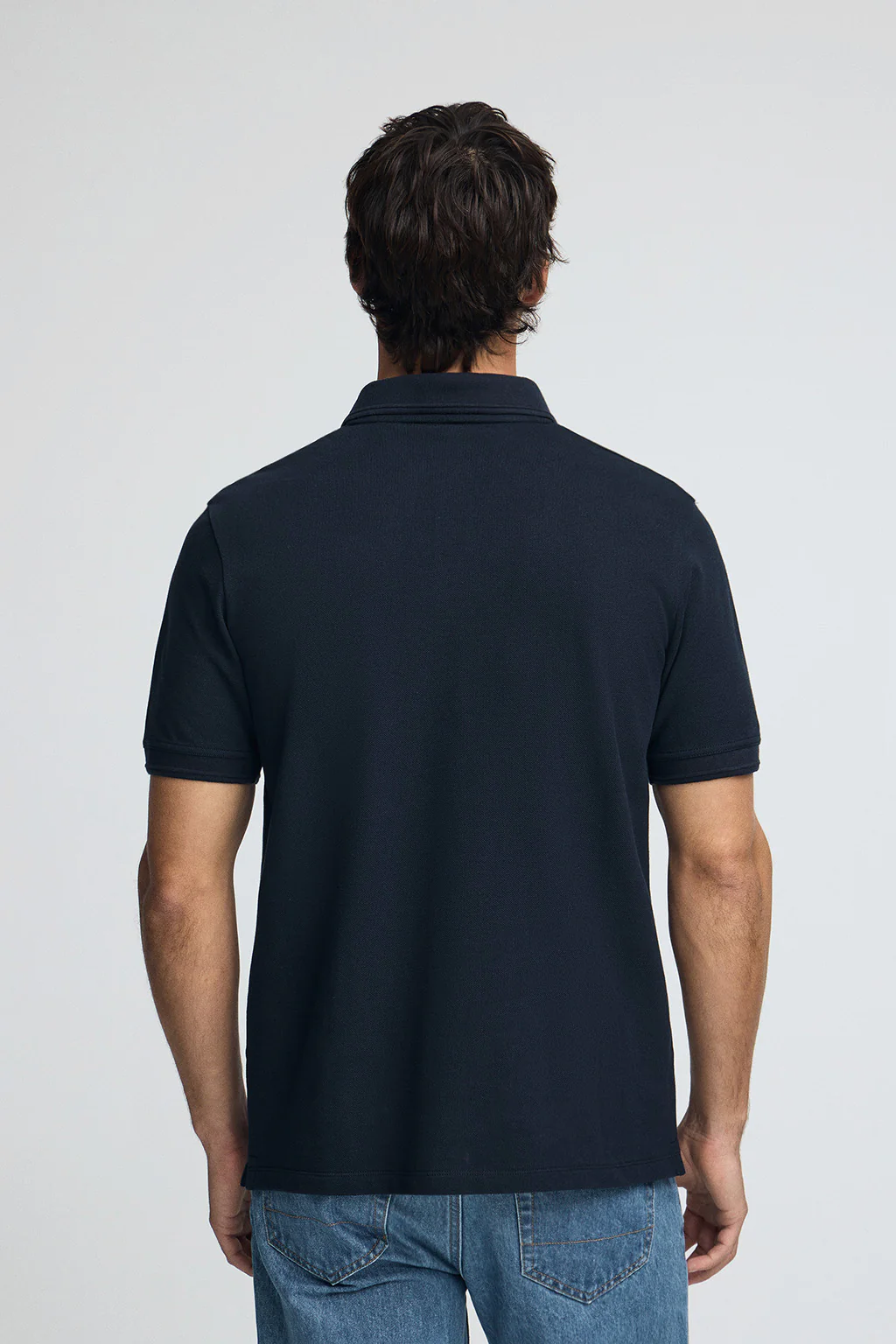 Polo azul marino de piqué con logo bordado Rigby Go - Image 4