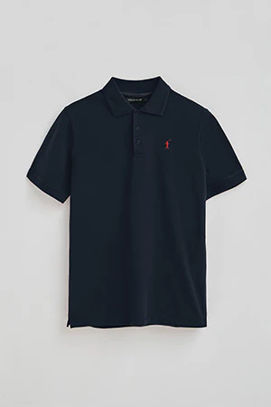Polo azul marino de piqué con logo bordado Rigby Go - Image 9