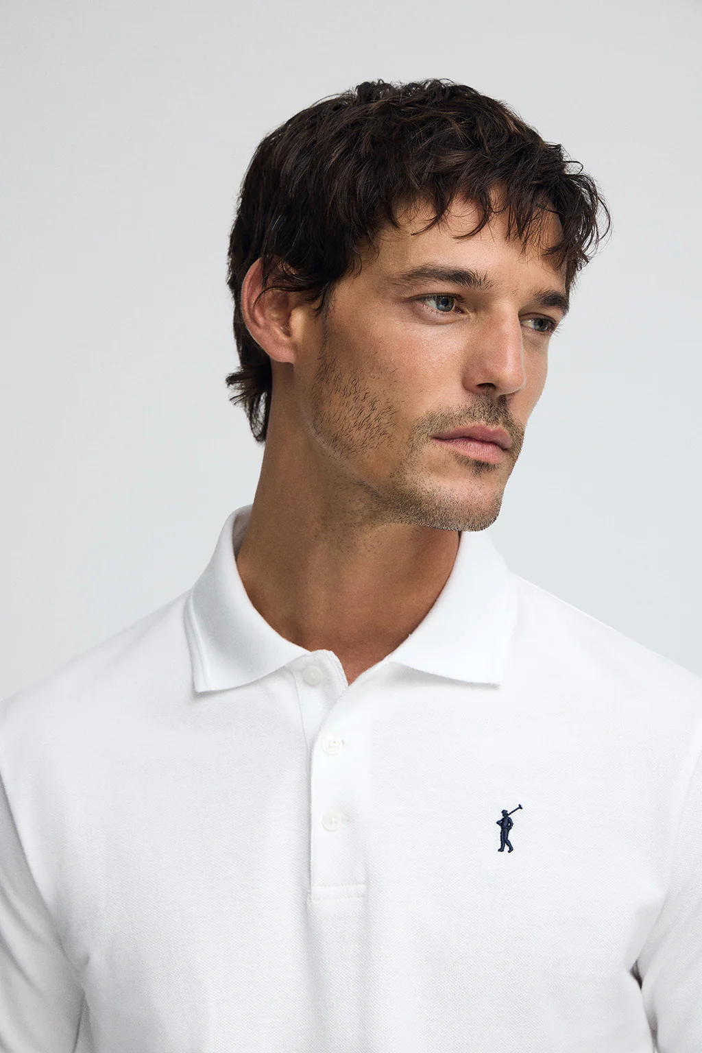 Polo blanco de piqué con logo bordado Rigby Go - Image 2