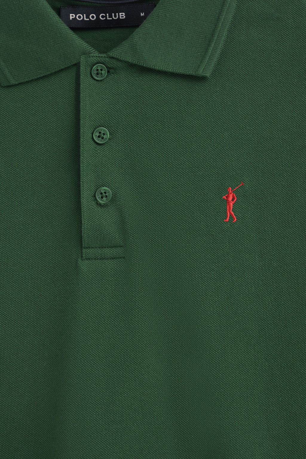 Polo verde botella de piqué con logo bordado Rigby Go - Image 6