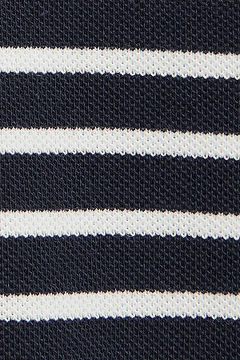 Polo de rayas azul marino y color crudo con logo bordado Rigby Go - Image 11