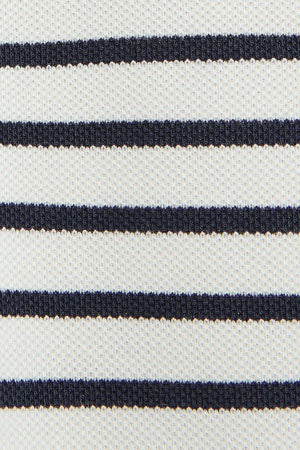 Polo de rayas color crudo y azul marino con logo bordado Rigby Go - Image 11