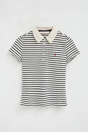 Polo de rayas color crudo y azul marino de corte slim con bordado Rigby Go - Image 10