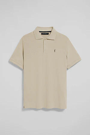 Polo beige de manga corta y tres botones con logo bordado Rigby Go - Image 6