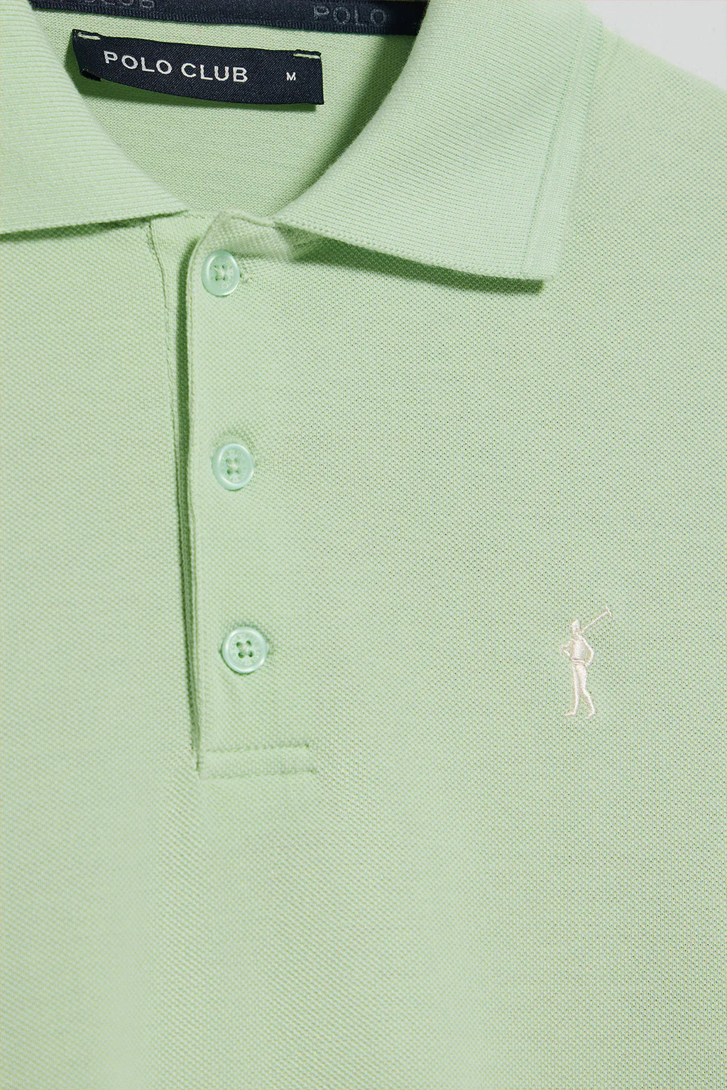 Polo color menta de manga corta y tres botones con logo bordado Rigby Go - Image 10