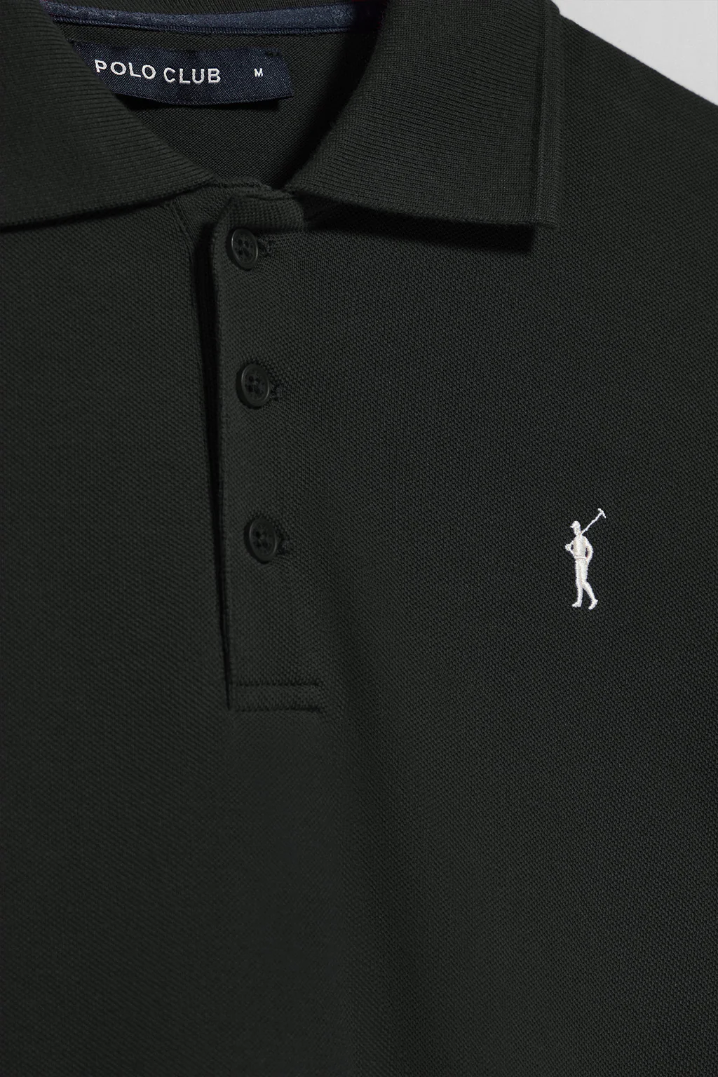 Polo negro de manga corta y tres botones con logo bordado Rigby Go - Image 10