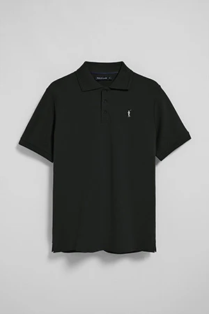 Polo negro de manga corta y tres botones con logo bordado Rigby Go - Image 6