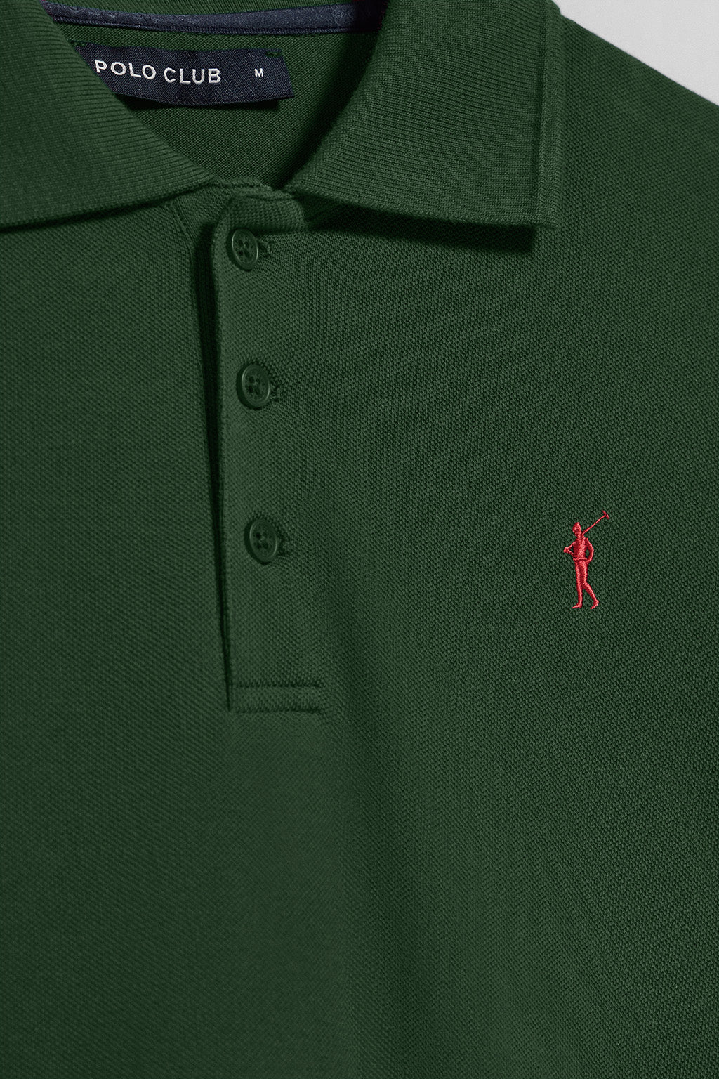 Polo verde botella de manga corta y tres botones con logo bordado Rigby Go - Image 10