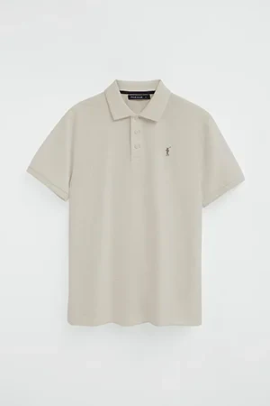Polo beige de manga corta con logo bordado Rigby Go - Image 10