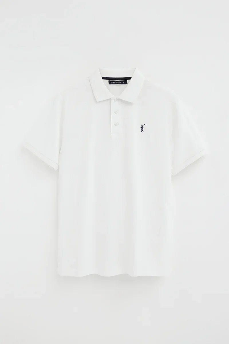 Polo blanco de manga corta con logo bordado Rigby Go - Image 10