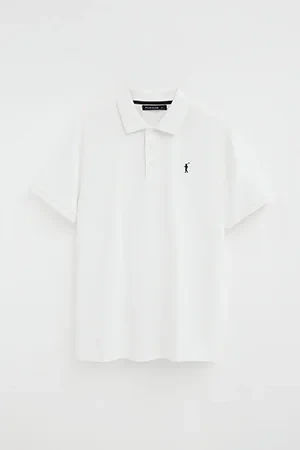 Polo blanco de manga corta con logo bordado Rigby Go - Image 11