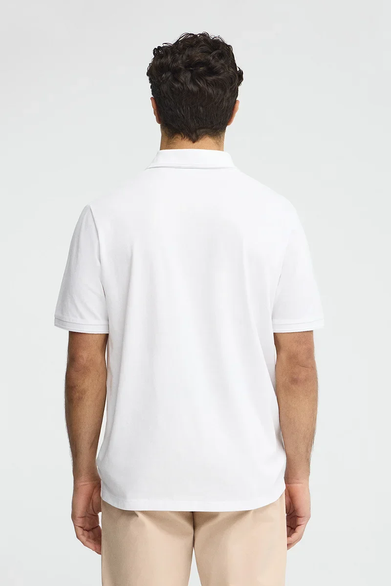 Polo blanco de manga corta con logo bordado Rigby Go - Image 5