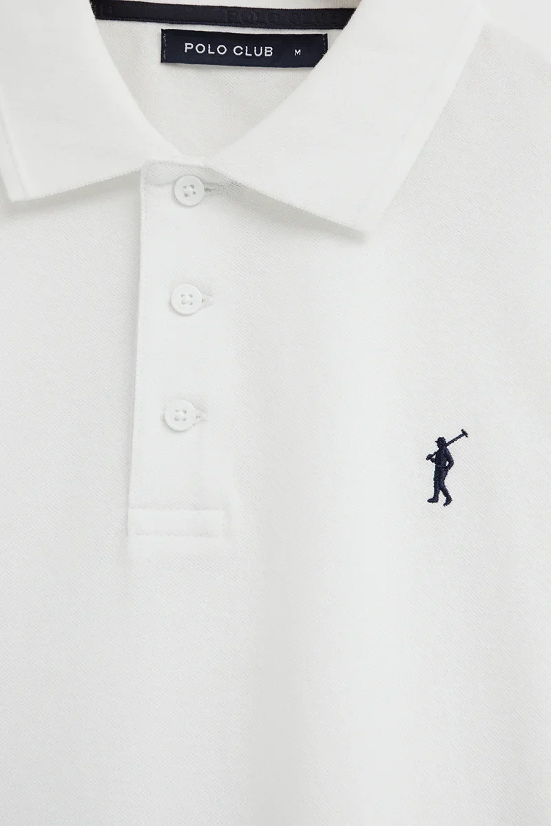 Polo blanco de manga corta con logo bordado Rigby Go - Image 8