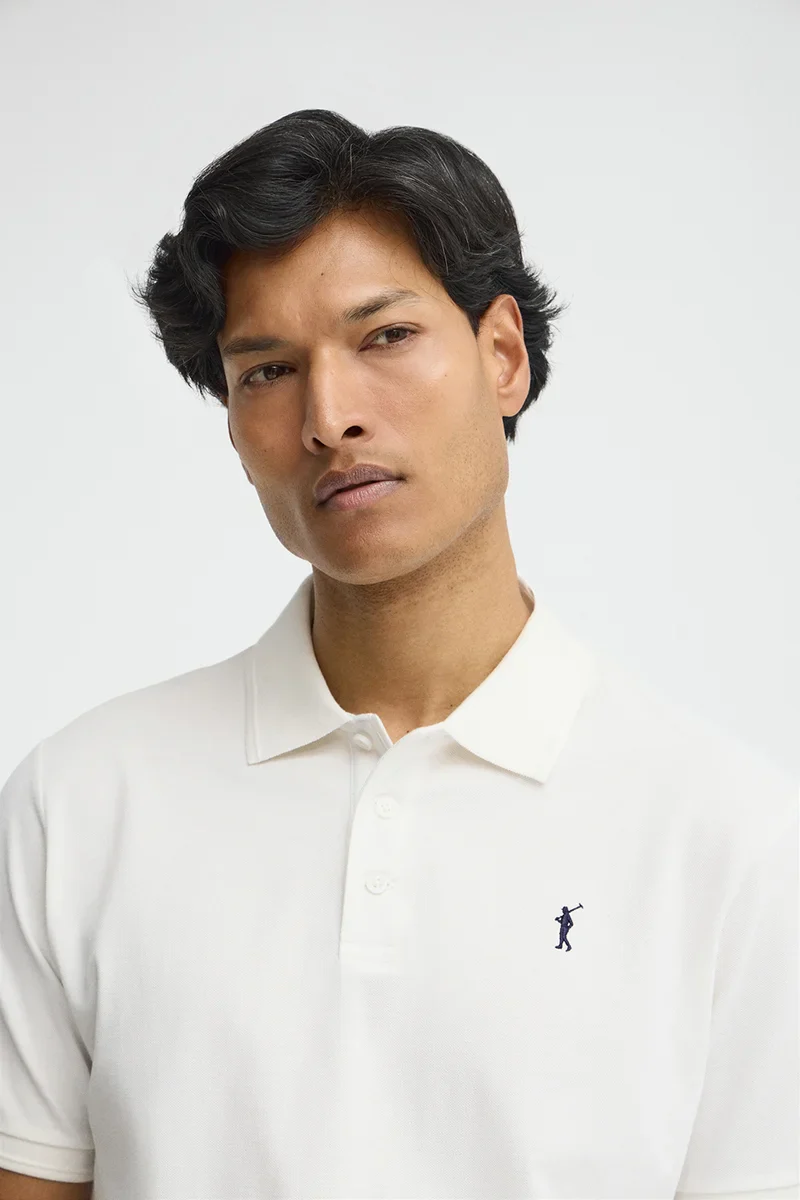 Polo color crudo de manga corta con logo bordado Rigby Go - Image 3