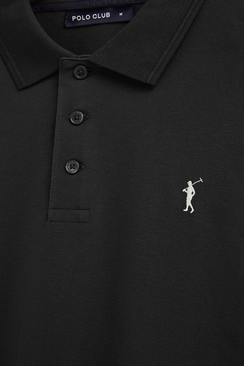 Polo negro de manga corta con logo bordado Rigby Go - Image 7