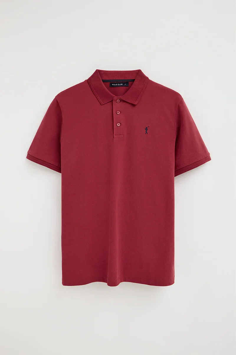 Polo rojo quemado de manga corta con logo bordado Rigby Go - Image 5