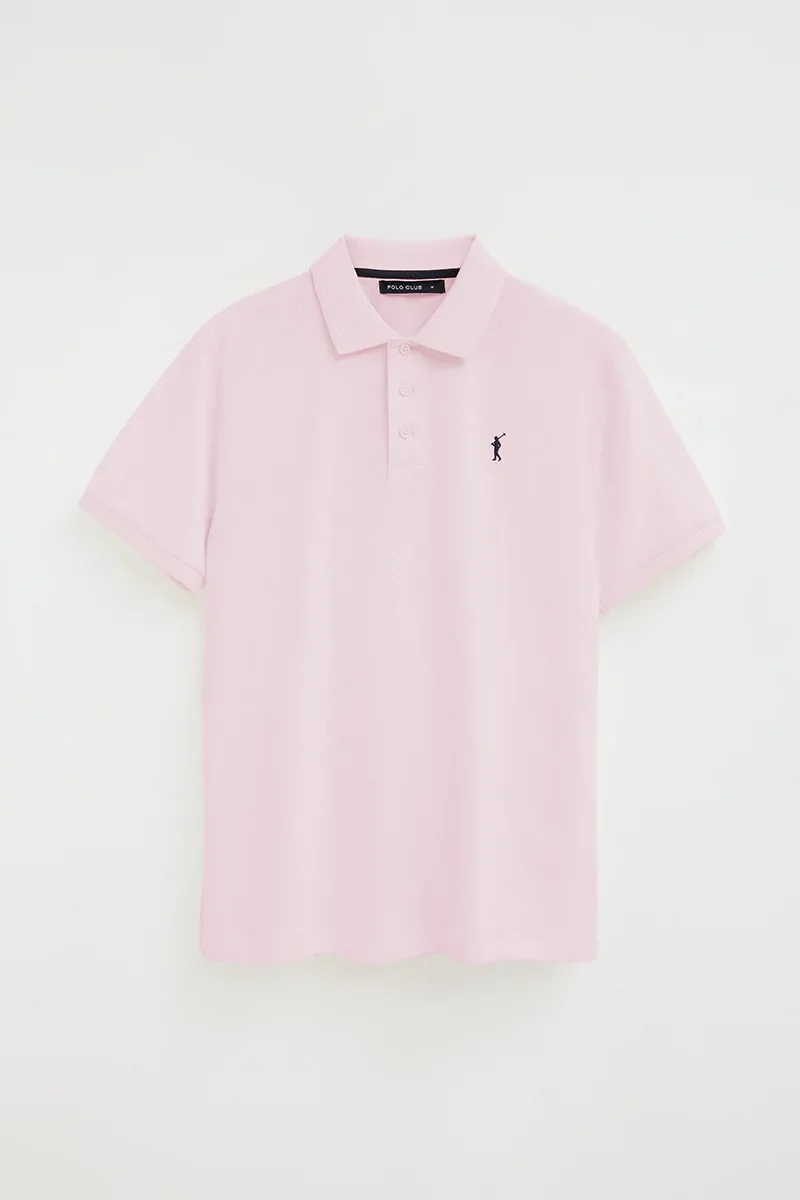 Polo rosa de manga corta con logo bordado Rigby Go - Image 9