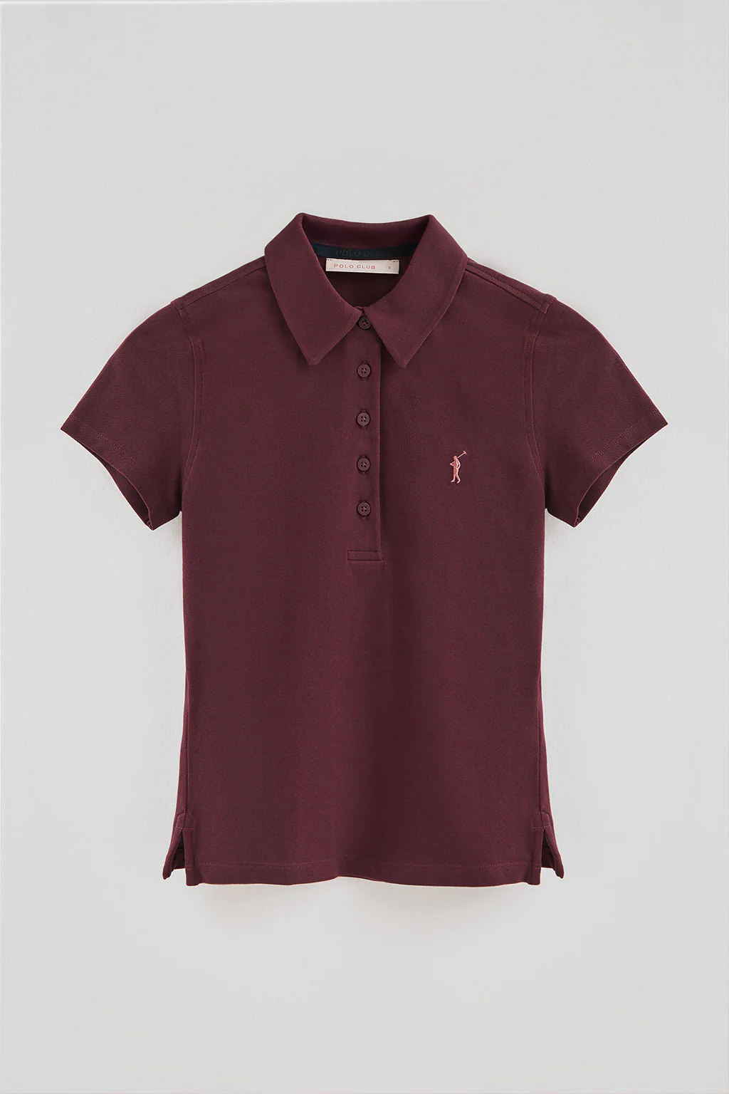 Polo borgoña de piqué con cuello cinco botones y bordado Rigby Go - Image 7