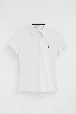 Polo blanco de manga corta con corte slim y bordado Rigby Go - Image 10