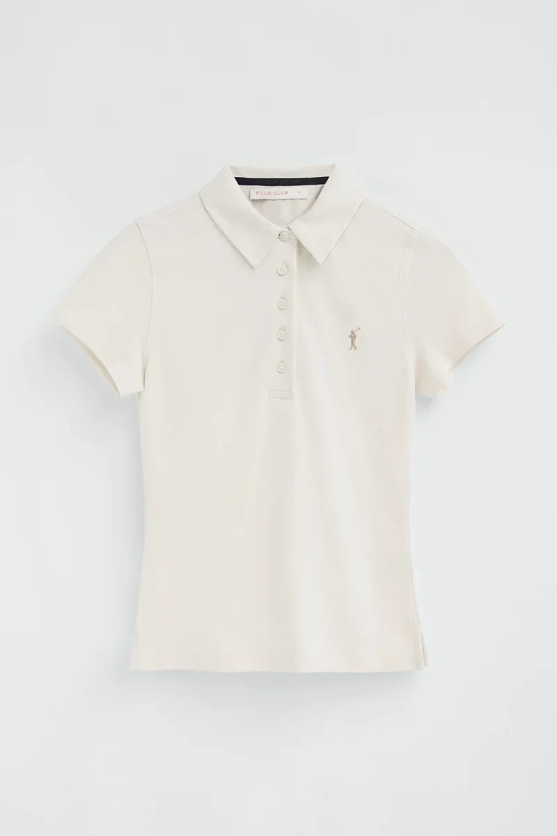 Polo color crudo de manga corta con corte slim y bordado Rigby Go - Image 7