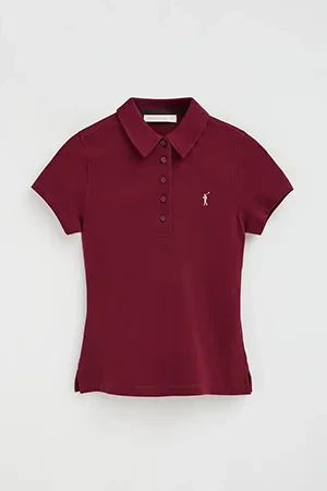 Polo granate de manga corta con corte slim y bordado Rigby Go - Image 11