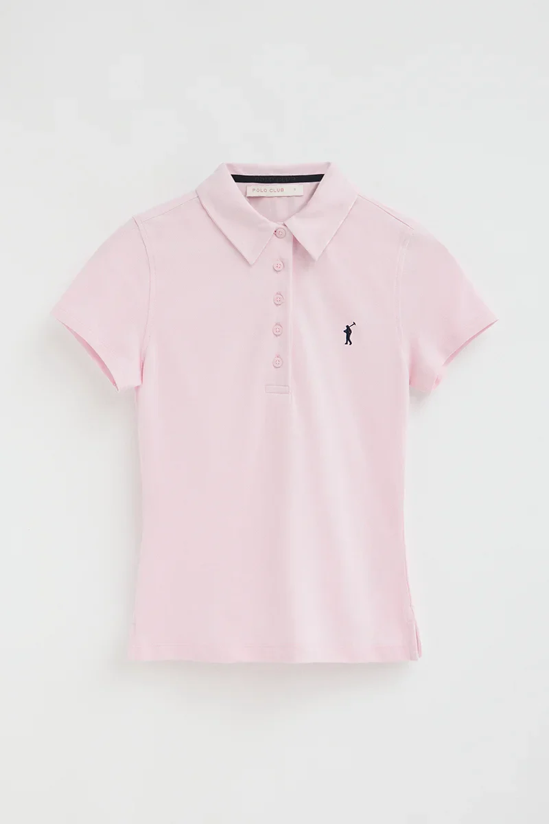 Polo rosa de manga corta con corte slim y bordado Rigby Go - Image 7