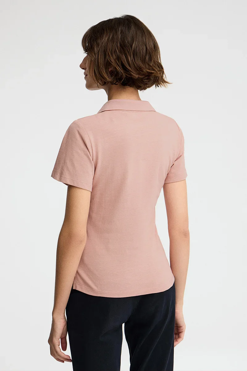 Polo cotolino rosa palo de cuello sin botones con bordado Rigby Go - Image 5