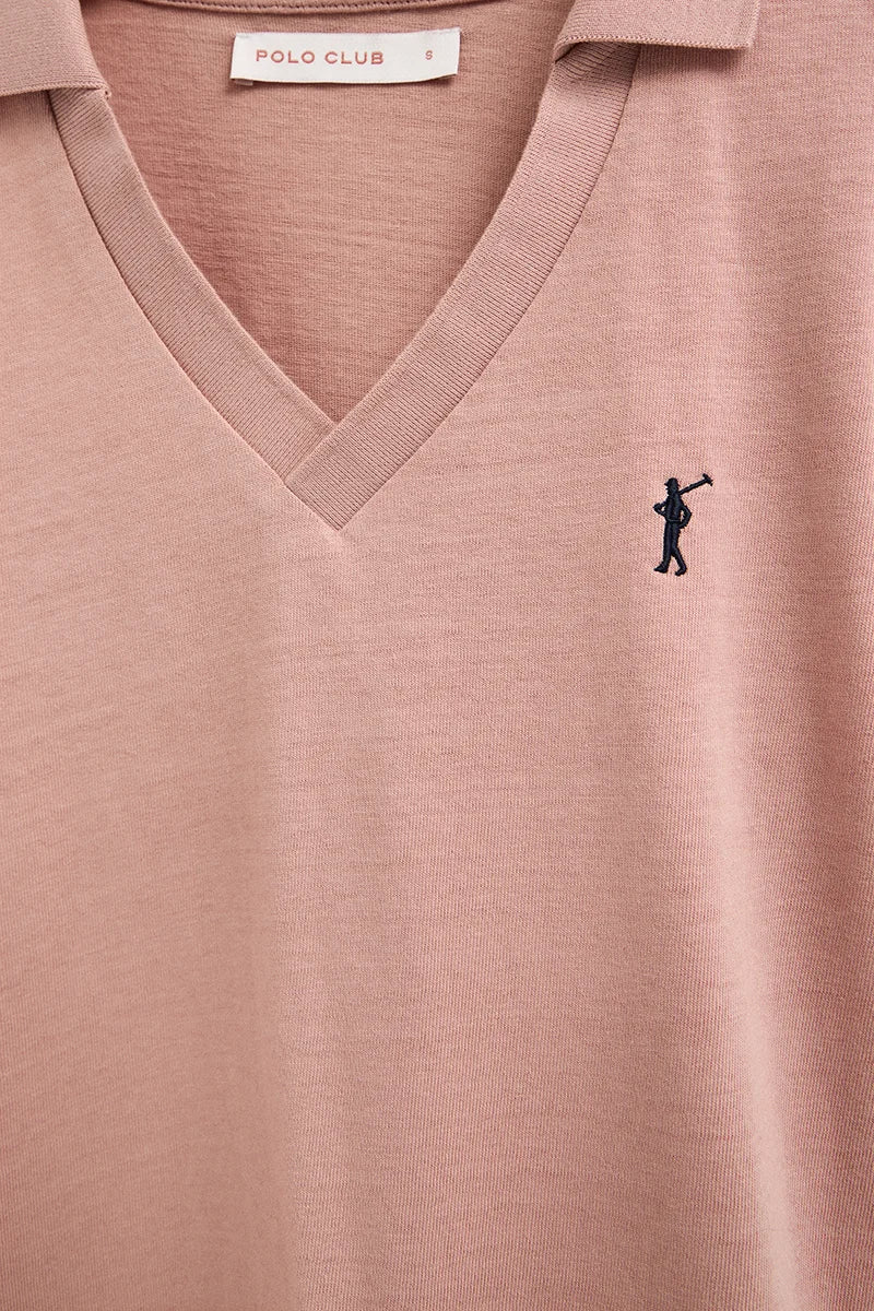 Polo cotolino rosa palo de cuello sin botones con bordado Rigby Go - Image 7