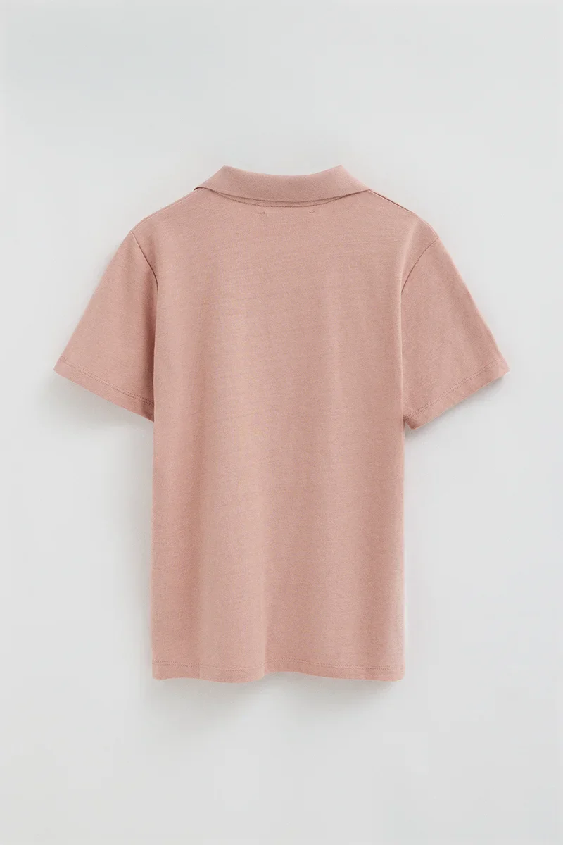 Polo cotolino rosa palo de cuello sin botones con bordado Rigby Go - Image 8