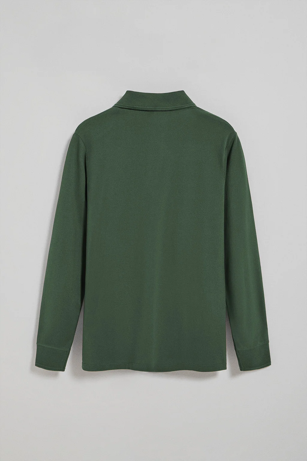 Polo de manga larga de tres botones en verde con logo Rigby Go - Image 7