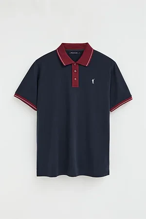 Polo azul marino con detalles a contraste y bordado Rigby Go - Image 10