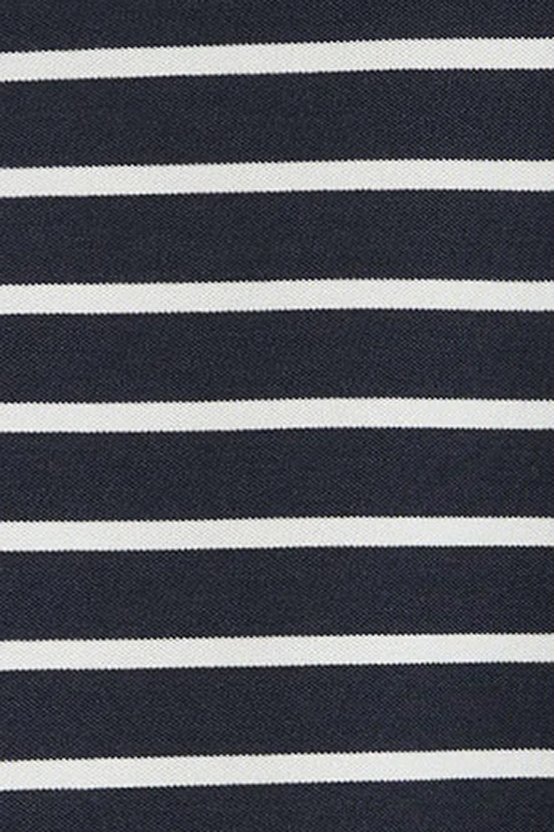 Polo de rayas azul marino y color crudo con cuello pico sin botones Polo Club - Image 11