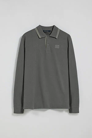 Polo de dos botones gris asfalto con logo Polo Club - Image 9