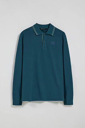 Polo de dos botones azul con logo Polo Club - Image 10